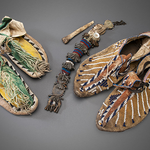 Moccasins and awl case